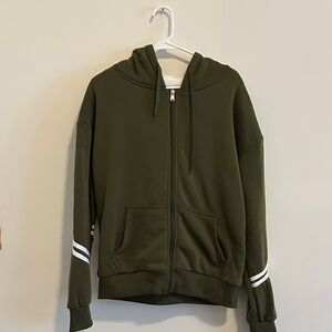 Olive Green Women's Hoodie fleece lined Jacket